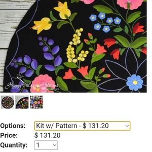 KIT w/ PATTERN: Includes pattern, woolens, and backing needed to complete one pr